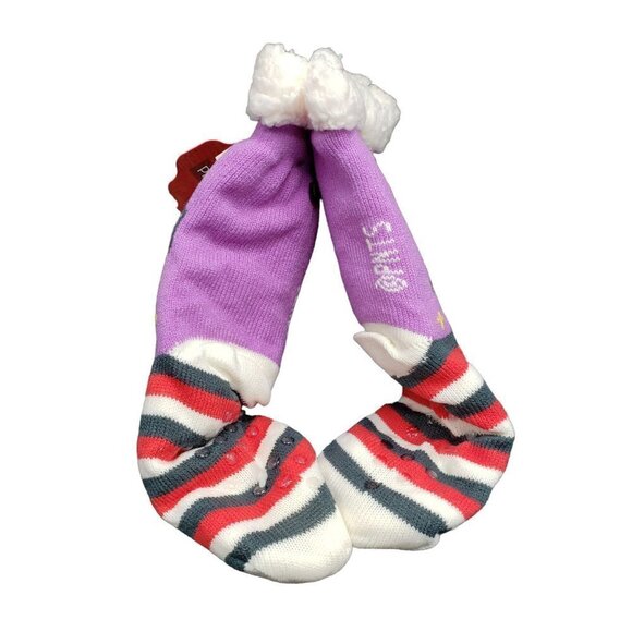 NWT Snoopy Slipper Socks Peanuts Sherpa Lined No Slip Grips One Sz Gift - Picture 3 of 7